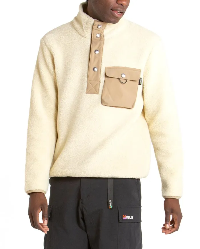 Reimis Pullover Fleece 8211 Bone White Men Deus Ex Machina Hoodies and Sweaters