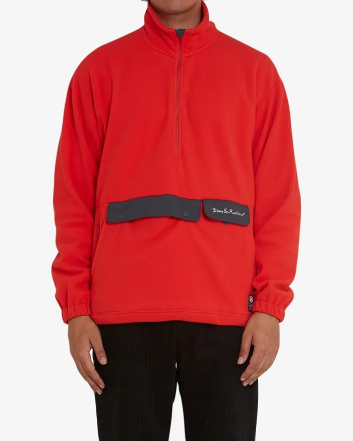 Ridgeline Fleece Pullover 8211 Blaze Orange Men Deus Ex Machina Jackets