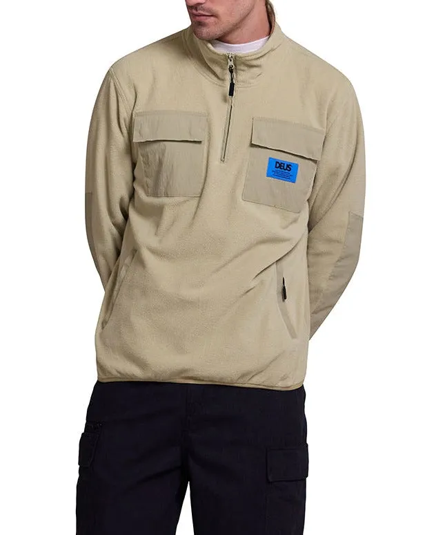Section Zip Neck Fleece 8211 Sage Green Men Deus Ex Machina Jackets