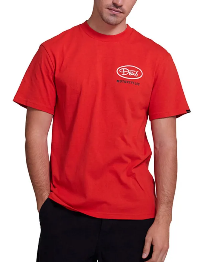 Shimmy Tee 8211 Mandarin Red Men Deus Ex Machina Tees