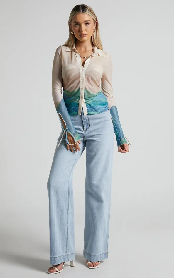 Showpo 4th and Reckless 8211 Elyanna Top In Sheer Print Women Tops