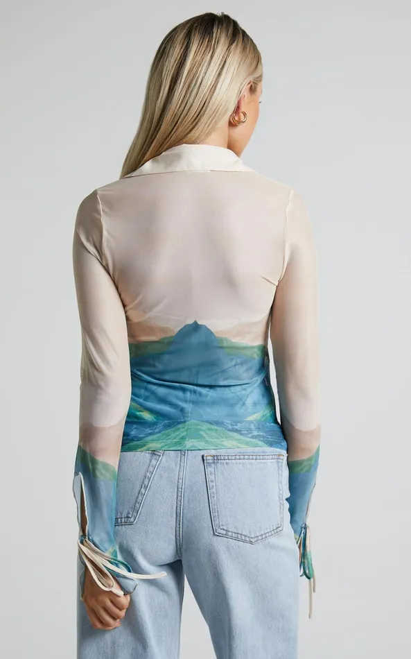Showpo 4th and Reckless 8211 Elyanna Top In Sheer Print Women Tops