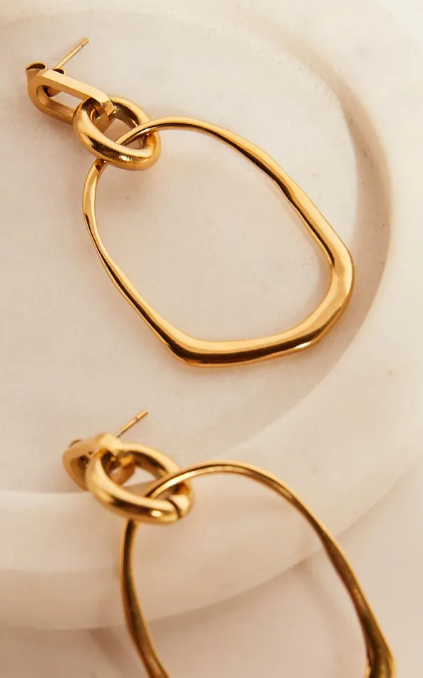 Showpo Abegail Drop Earrings In Gold Women Earrings
