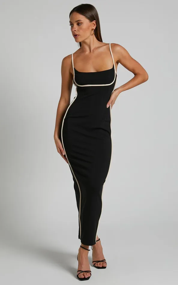 Showpo Abegaille Midi Dress 8211 Bodycon Dress In Black Women Dresses