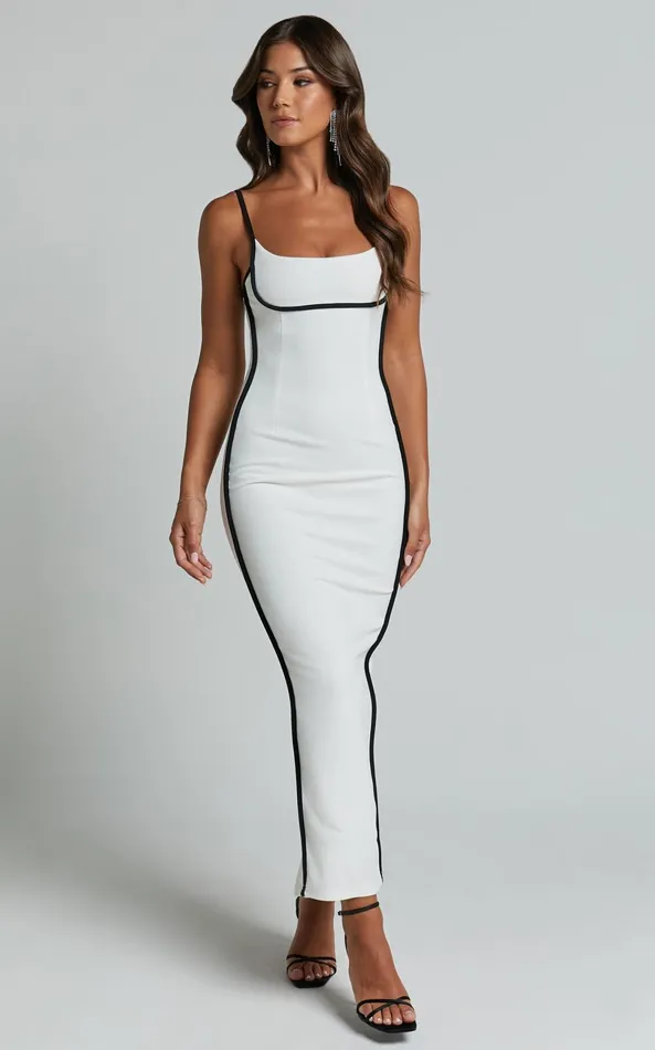 Showpo Abegaille Midi Dress 8211 Bodycon Dress In WhiteBlack Women Dresses