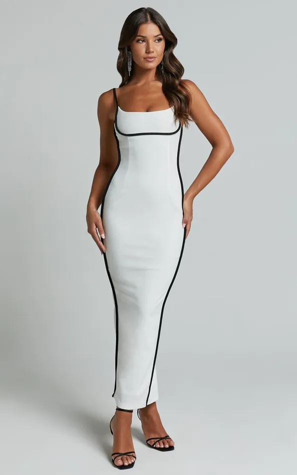 Showpo Abegaille Midi Dress 8211 Bodycon Dress In WhiteBlack Women Dresses