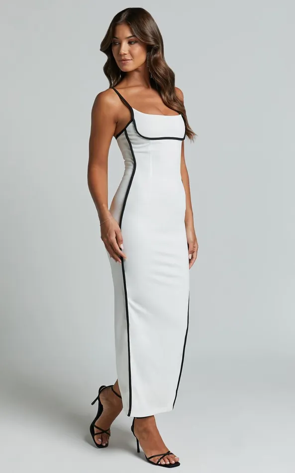 Showpo Abegaille Midi Dress 8211 Bodycon Dress In WhiteBlack Women Dresses