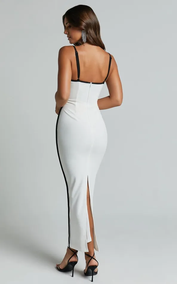 Showpo Abegaille Midi Dress 8211 Bodycon Dress In WhiteBlack Women Dresses