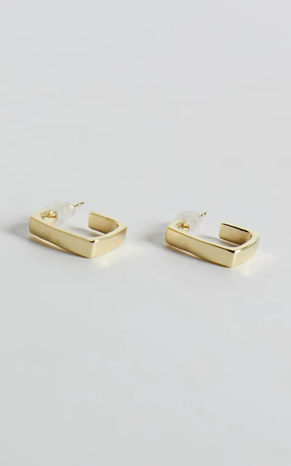 Showpo Abella Earring 8211 Open Back Square Earring In Gold Women Earrings