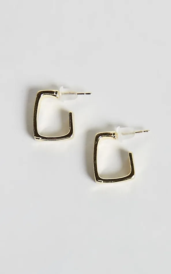 Showpo Abella Earring 8211 Open Back Square Earring In Gold Women Earrings