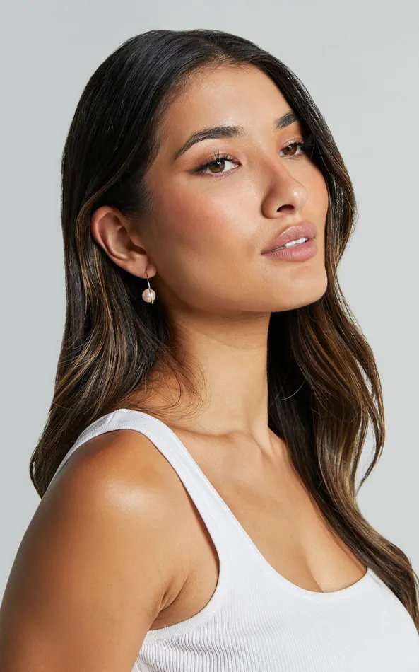 Showpo Abigail Earrings 8211 Pearl Detail Hoop Earrings In Gold Women Earrings