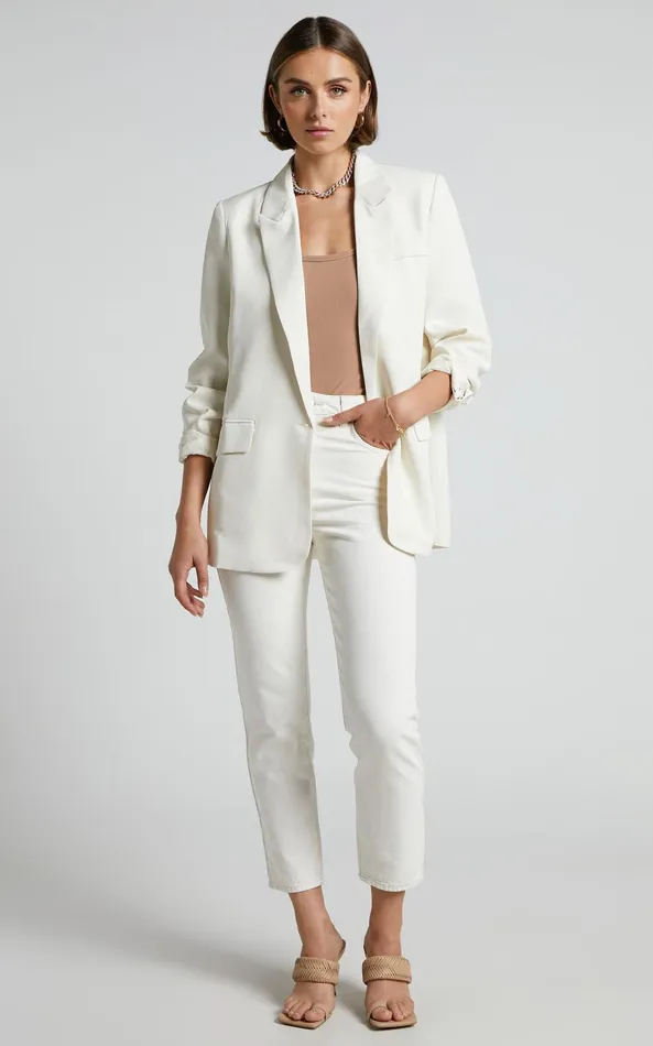 Showpo Abrand 8211 A 03994 High Slim Jean In STONE WHITE Women Denim