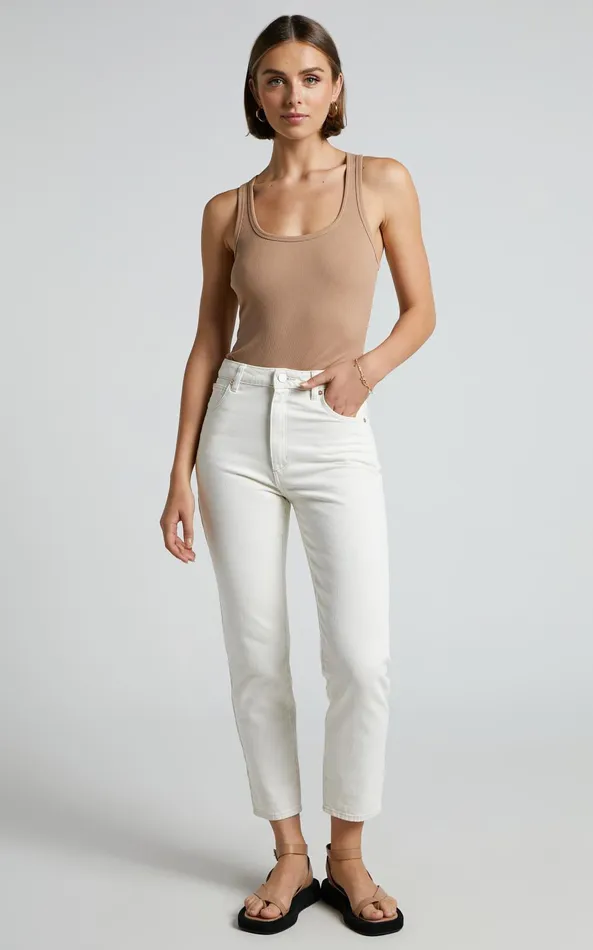 Showpo Abrand 8211 A 03994 High Slim Jean In STONE WHITE Women Denim