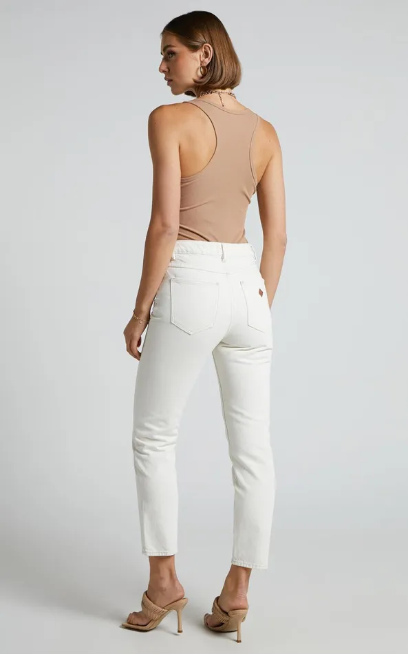 Showpo Abrand 8211 A 03994 High Slim Jean In STONE WHITE Women Denim
