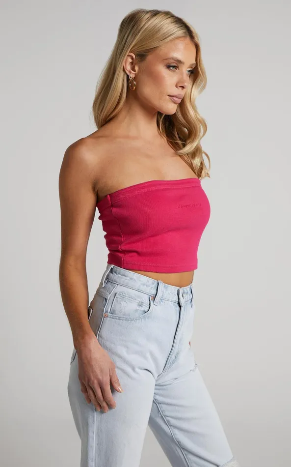 Showpo Abrand 8211 A Heather Bandeau In Super Pink Women Tops