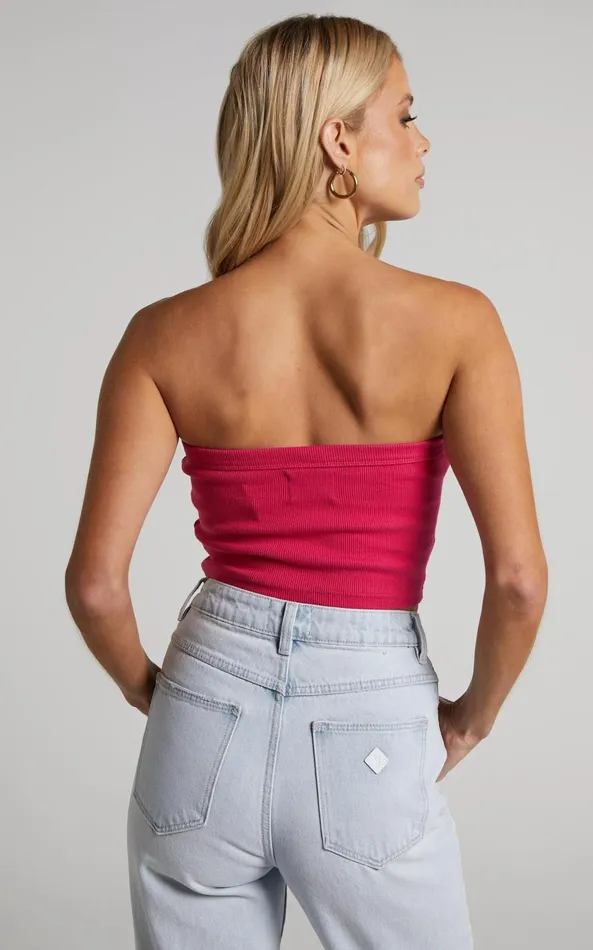 Showpo Abrand 8211 A Heather Bandeau In Super Pink Women Tops