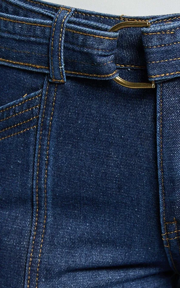 Showpo Ace Jeans 8211 Wide Leg Denim Jeans In Indigo Women Denim