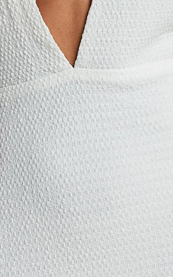 Showpo Ada Maxi Dress 8211 Halter Plunge Textured Jersey Open Back Dress In White Women Dresses