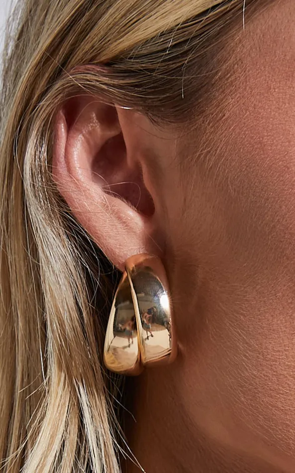 Showpo Adaleen Double Hoop Earrings In Gold Women Earrings