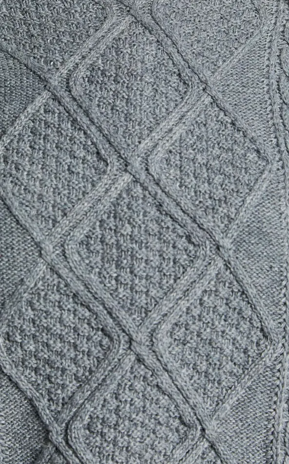 Showpo Adeline Jumper 8211 Oversized Crew Neck Cable Knit Jumper In Grey Women Knitwear