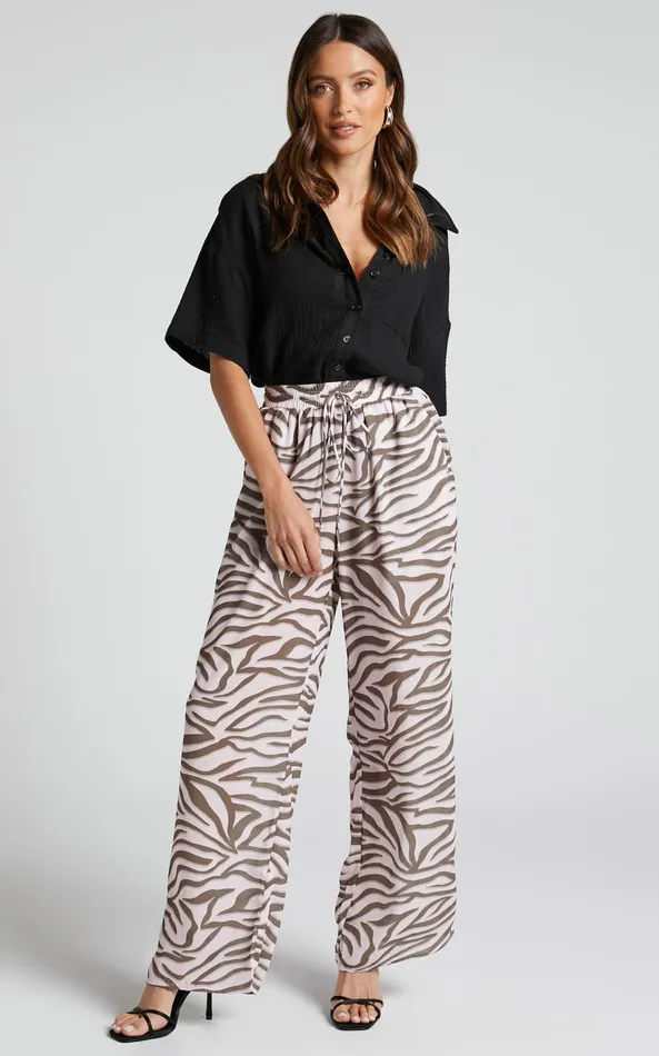 Showpo Aegir Pants 8211 Mid Rise Relaxed Straight Leg Pants In Wild Zebra Women Pants Showpo Aegir Pants 8211 Mid Rise Relaxed Straight Leg Pants In Wild Zebra Women Pants