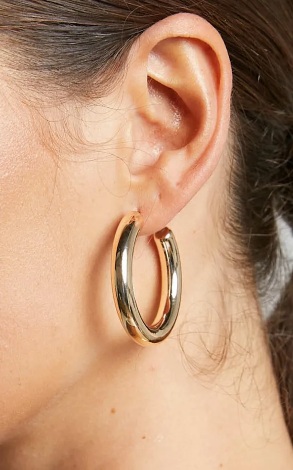 Showpo Aerwyna Chunky Gold Hoops In Gold Women Earrings