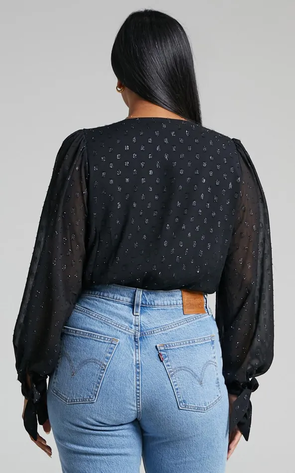 Showpo Agustha Bodysuit 8211 Wrap Front Bodysuit In Black Women Tops