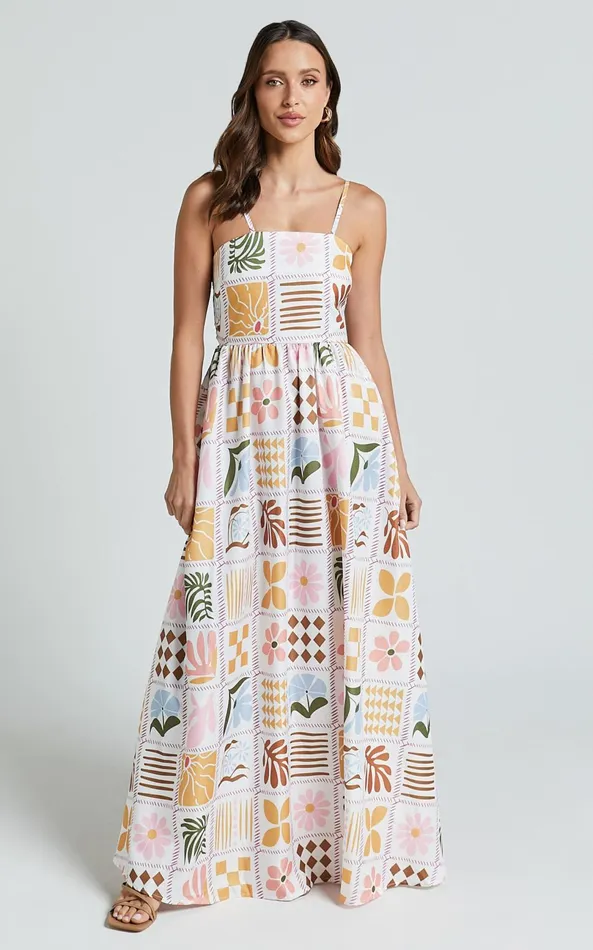 Showpo Aileen Midi Dress 8211 Straight Neck Sleeveless Slip Dress In Pink Print Women Dresses Showpo Aileen Midi Dress 8211 Straight Neck Sleeveless Slip Dress In Pink Print Women Dresses