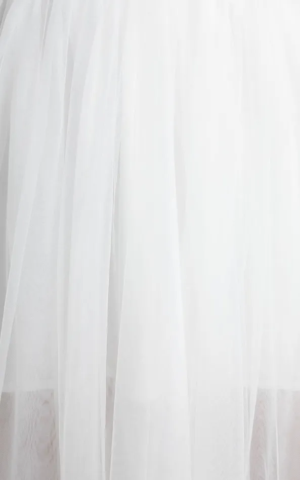 Showpo Aisha Midi Dress 8211 Bustier Bodice Tulle Dress In White Women Dresses
