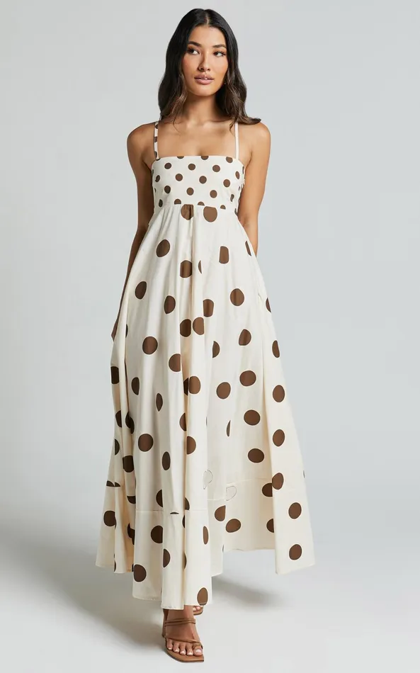 Showpo Alana Maxi Dress 8211 Strappy Straight Neck Dress In Chocolate Women Dresses