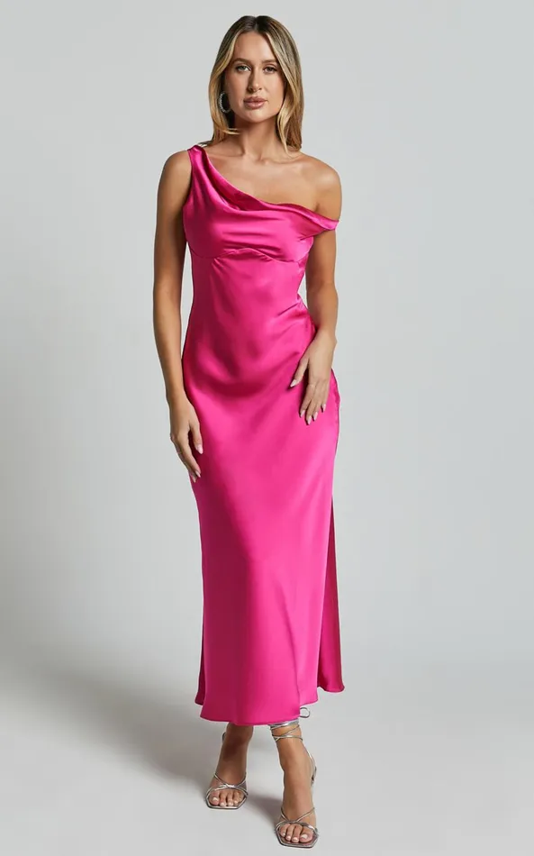Showpo Alexia Midi Dress 8211 One Shoulder Bust Slip Dress In Fuschia Women Dresses Showpo Alexia Midi Dress 8211 One Shoulder Bust Slip Dress In Fuschia Women Dresses