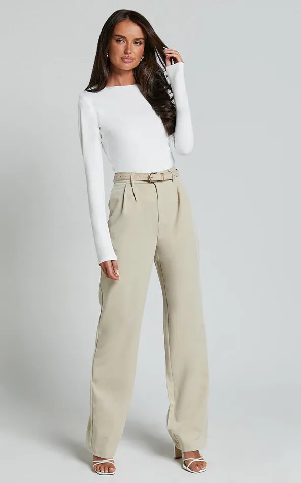 Showpo Alexie Top 8211 Jersey Long Sleeve Scoop Neck Top In White Women Tops