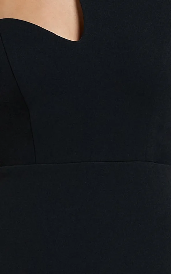 Showpo Alexis Midi Dress 8211 Cut Out Detail High Split Dress In Black Women Dresses