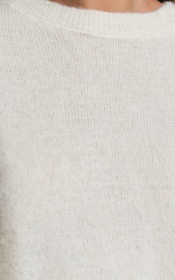 Showpo Alfie Jumper 8211 Crew Neck Relaxed Fluffy Knit Jumper In Cream Women Knitwear