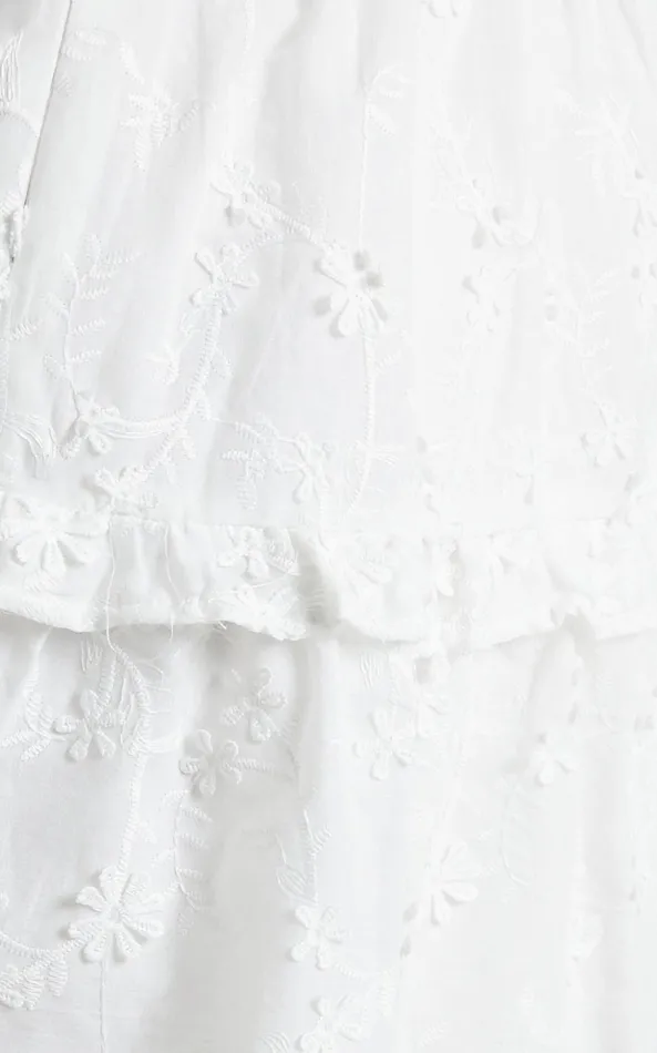 Showpo Alimia Dress In Textured White Floral Women Dresses