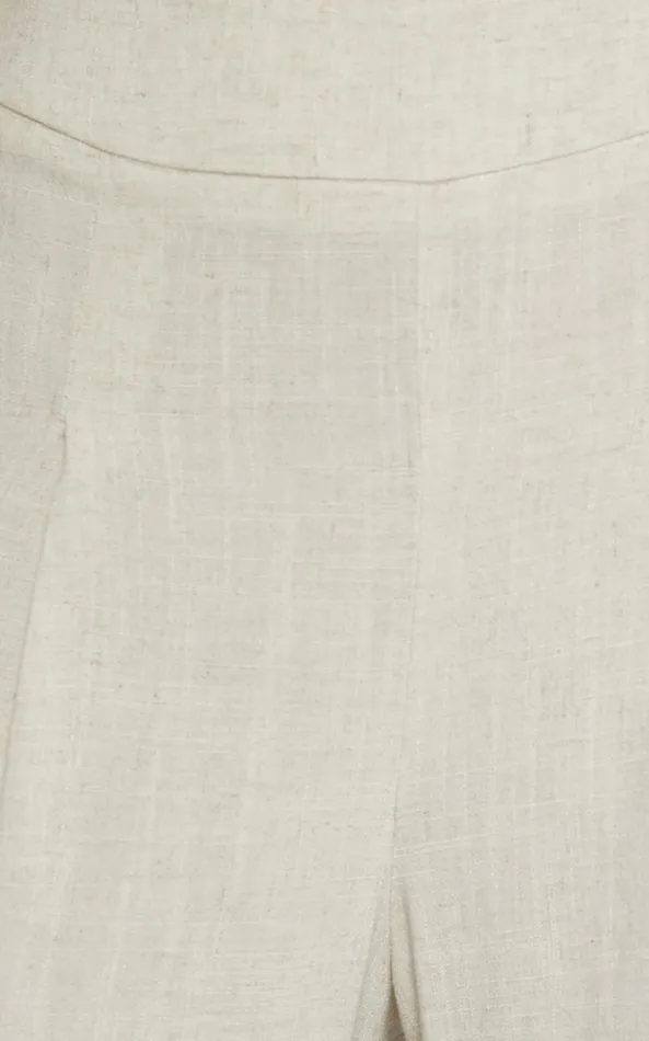 Showpo Alina Pants 8211 Linen Look High Waisted Wide Leg Relaxed Pants In Natural Women Maternity Clothes