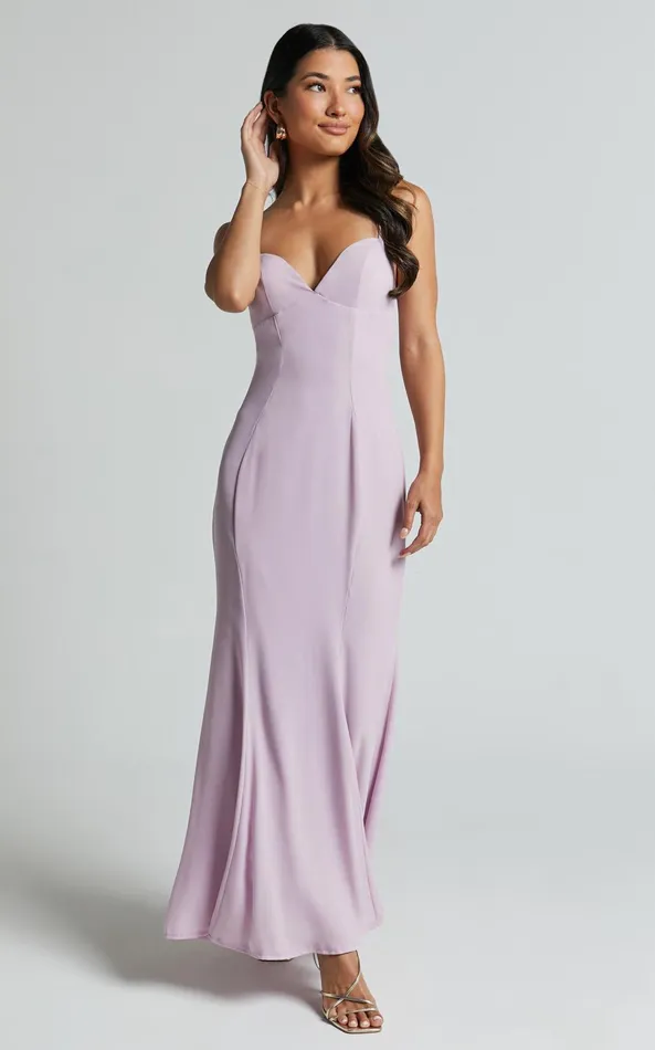 Showpo Alisha Midi Dress 8211 Plunge Bust Cup Dress In Lilac Women Dresses