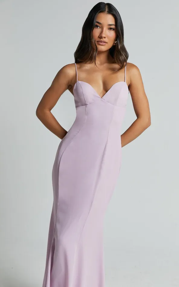 Showpo Alisha Midi Dress 8211 Plunge Bust Cup Dress In Lilac Women Dresses