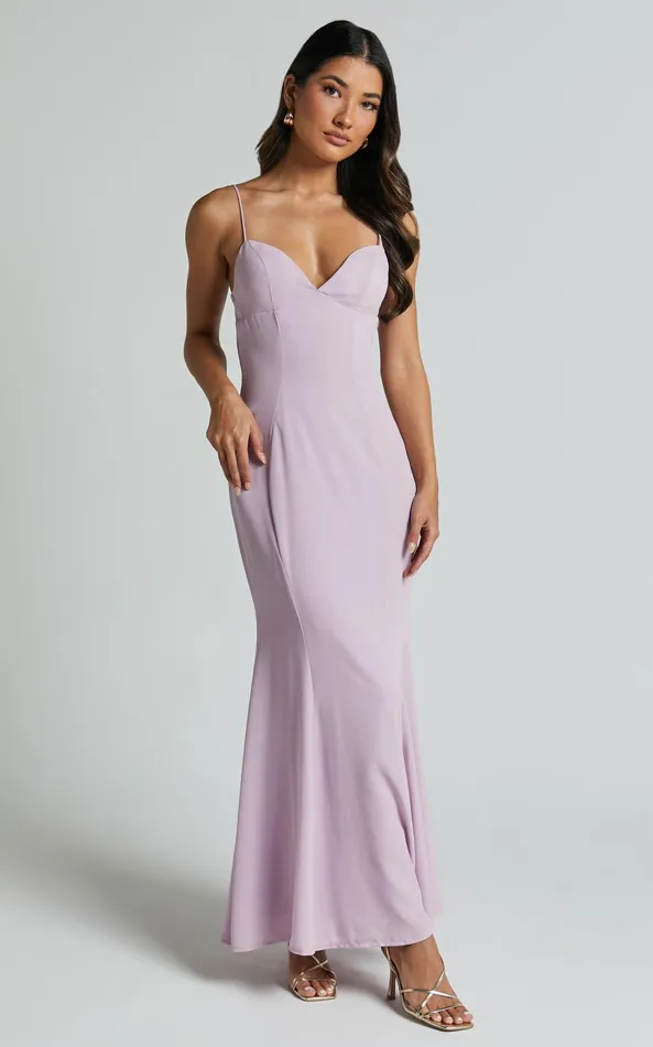 Showpo Alisha Midi Dress 8211 Plunge Bust Cup Dress In Lilac Women Dresses