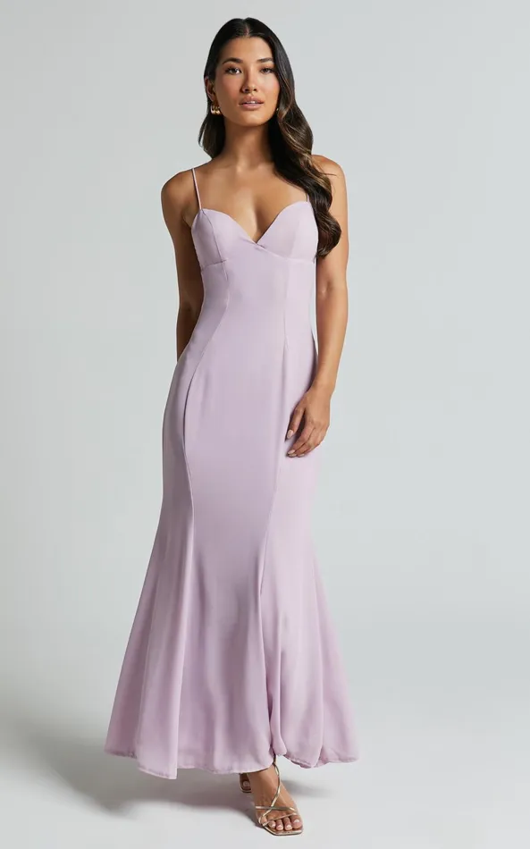 Showpo Alisha Midi Dress 8211 Plunge Bust Cup Dress In Lilac Women Dresses