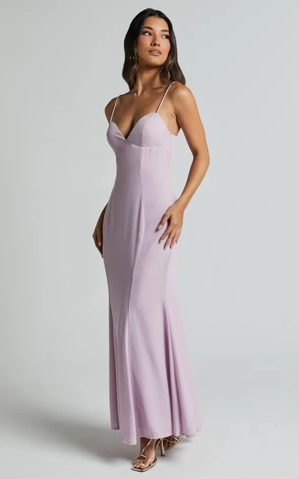 Showpo Alisha Midi Dress 8211 Plunge Bust Cup Dress In Lilac Women Dresses