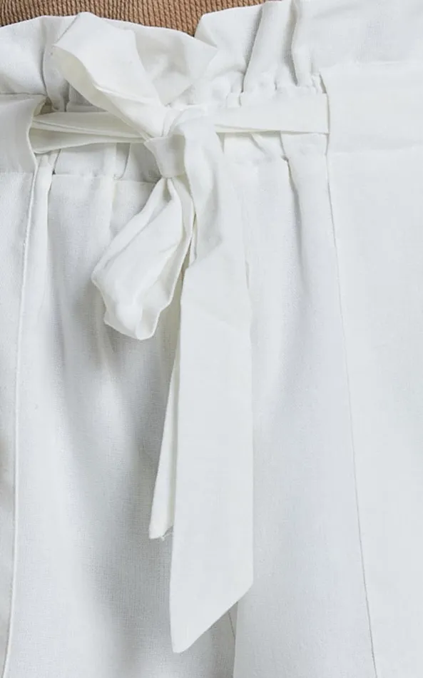Showpo All Rounder Shorts 8211 Paper Bag Shorts In White Women Shorts