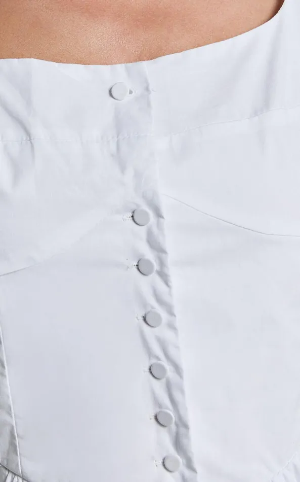 Showpo Alodia Mini Dress 8211 Wide Strap Straight Neck Wide Pleated Dress In White Women Dresses