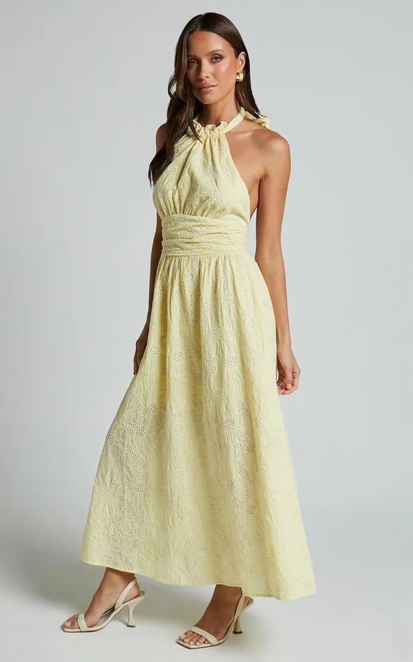 Showpo Alora Midi Dress 8211 High Neck Sleeveless Dress In Yellow Women Dresses Showpo Alora Midi Dress 8211 High Neck Sleeveless Dress In Yellow Women Dresses