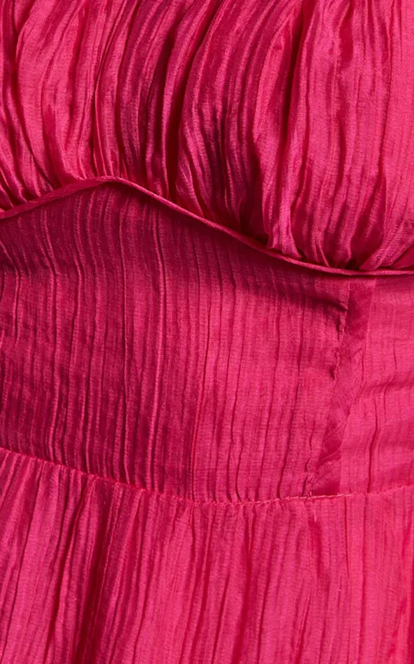 Showpo Alva Mini Dress 8211 Sleeveless Ruched Bust Tiered Dress In Fuchsia Women Dresses