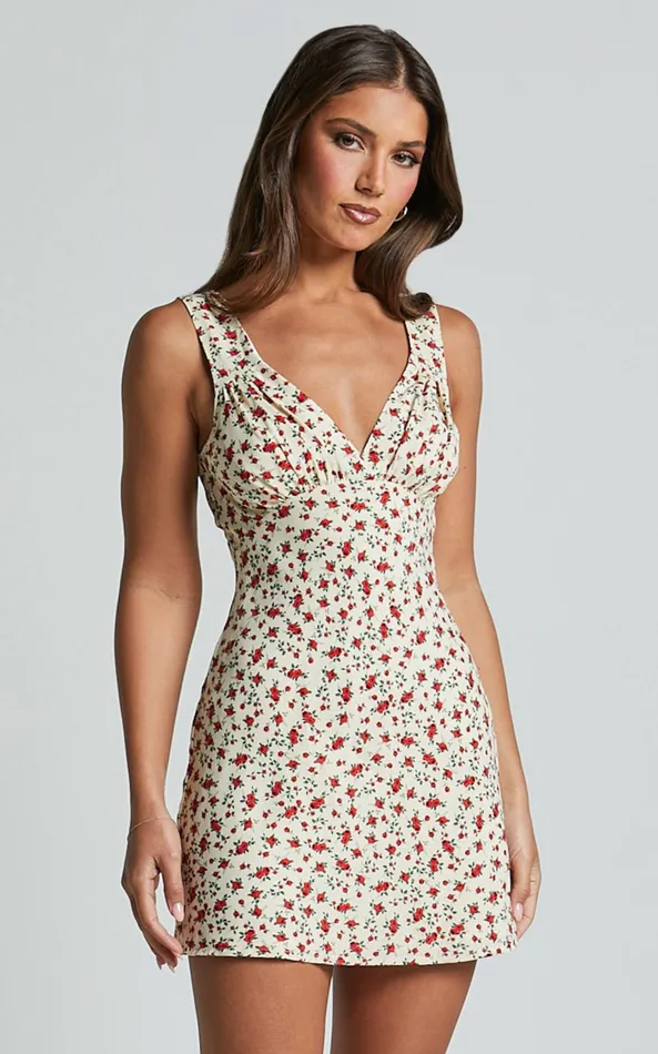 Showpo Amalea Mini Dress 8211 Wide Strap Ruched Bust Dress In Red Floral Women Dresses Showpo Amalea Mini Dress 8211 Wide Strap Ruched Bust Dress In Red Floral Women Dresses