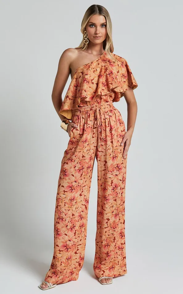 Showpo Amalie The Label 8211 Adrienne Linen Blend Drawstring Wide Leg Pants In Valencia Print Women Pants Showpo Amalie The Label 8211 Adrienne Linen Blend Drawstring Wide Leg Pants In Valencia Print Women Pants