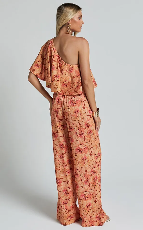 Showpo Amalie The Label 8211 Adrienne Linen Blend Drawstring Wide Leg Pants In Valencia Print Women Pants