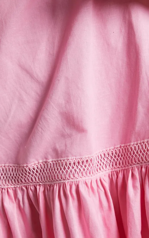 Showpo Amalie The Label 8211 Aimi Linen Blend One Shoulder Puff Sleeve Mini Dress In Pink Women Dresses