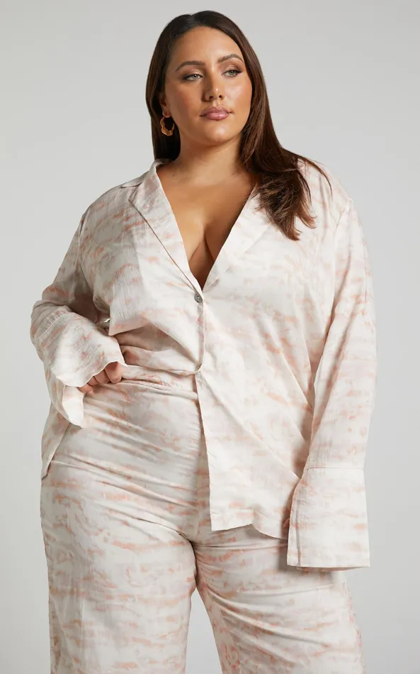 Showpo Amalie The Label 8211 Aladene Linen Blend Shirt In Harlem Print Women Tops Showpo Amalie The Label 8211 Aladene Linen Blend Shirt In Harlem Print Women Tops